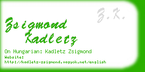 zsigmond kadletz business card